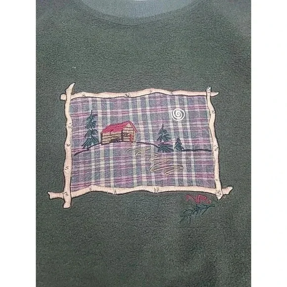 Vintage Northern Reflections Sweatshirt Women's Size Med Embroidered Cabin 90's - Picture 4 of 8